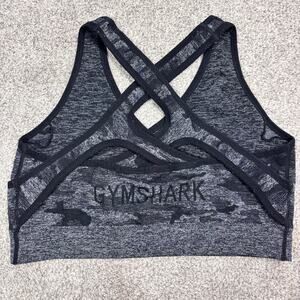 Gymshark Black and Grey Camo sports bra size XL